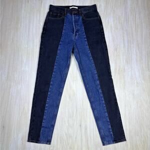 Pacsun Ultra High Rise Slim Panels Colorblocked Button Fly Denim Skinny Jeans 26